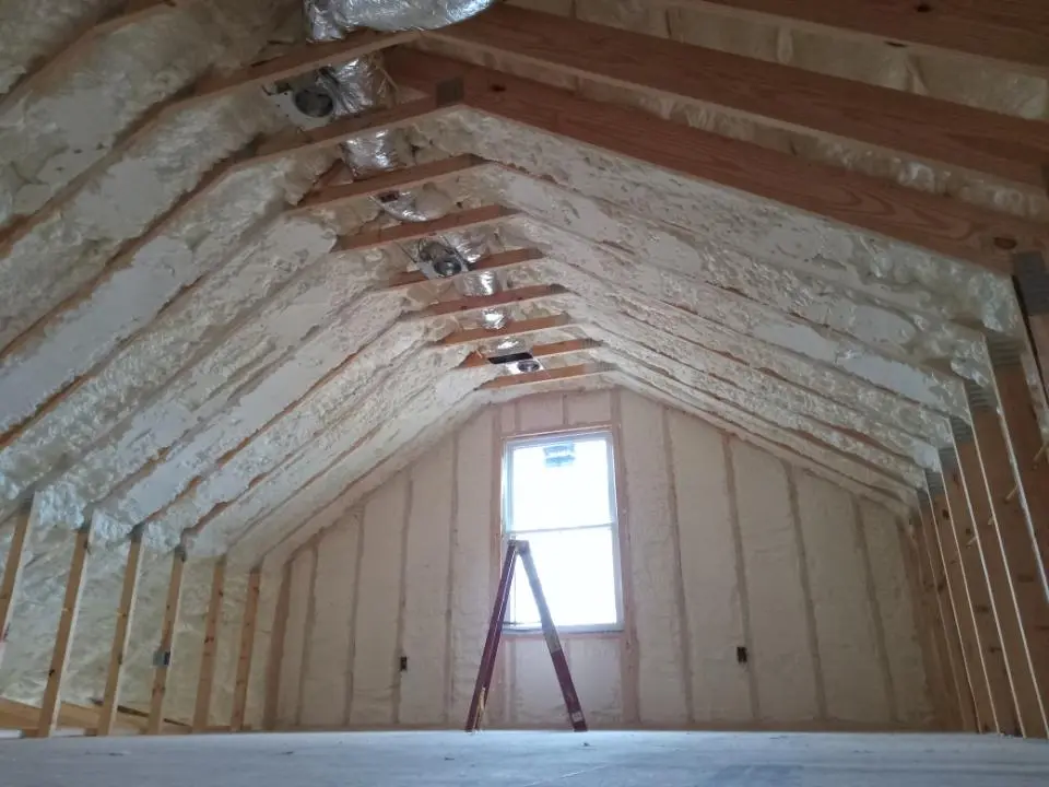 Spray foam roofing application for Crawl Space Insulation project in Beacon Falls